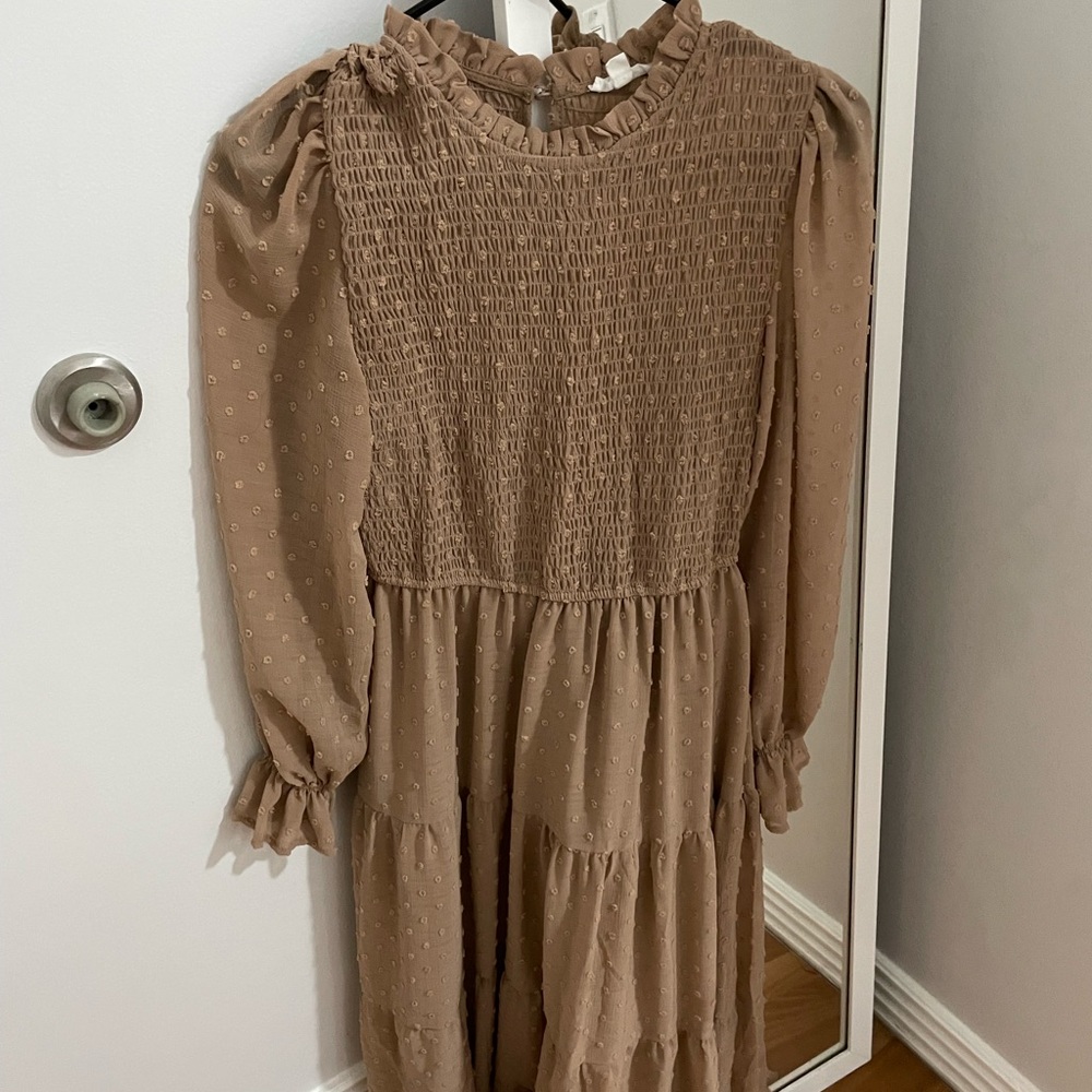 Charming Tan Kids Dress